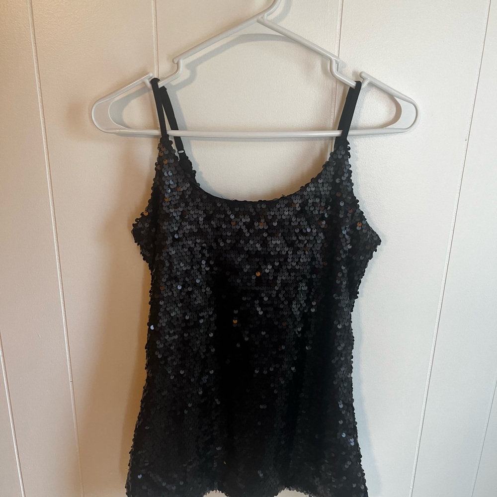 Boston Proper Black Sequin Camisole
